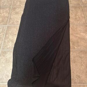 Rue21 Black Sparkle Maxi Skirt with Sheer Panel